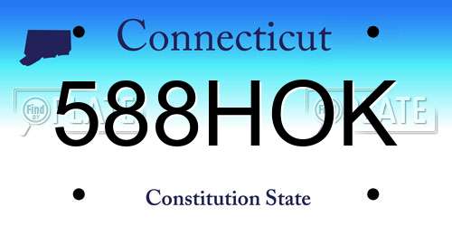588HOK Connecticut License Plate