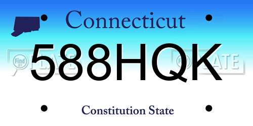 588HQK Connecticut License Plate