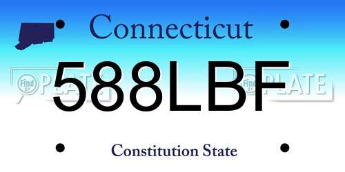 588LBF Connecticut License Plate
