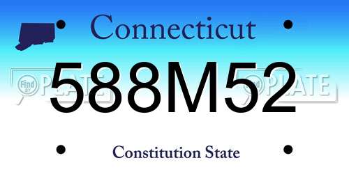 588M52 Connecticut License Plate