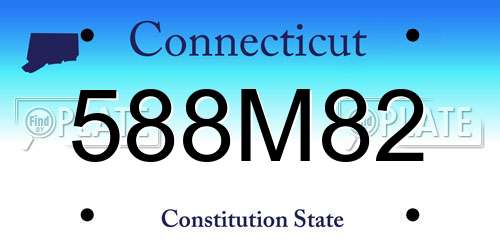 588M82 Connecticut License Plate
