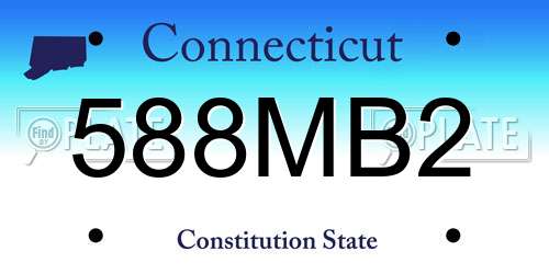 588MB2 Connecticut License Plate