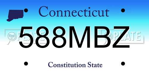 588MBZ Connecticut License Plate