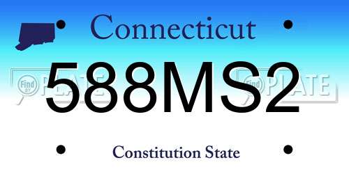 588MS2 Connecticut License Plate