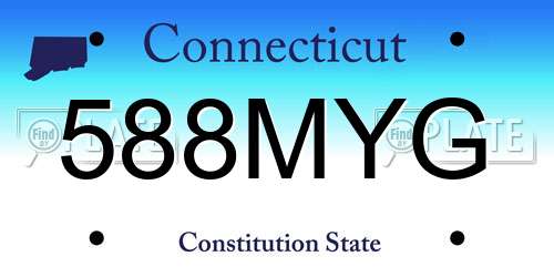 588MYG Connecticut License Plate