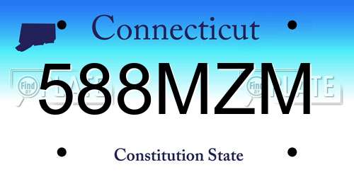 588MZM Connecticut License Plate