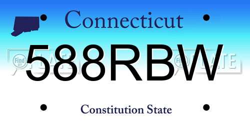 588RBW Connecticut License Plate