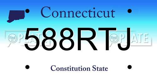 588RTJ Connecticut License Plate