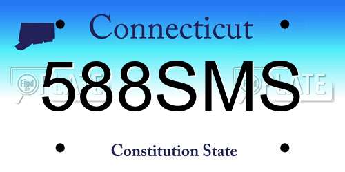 588SMS Connecticut License Plate