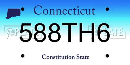 588TH6 Connecticut License Plate