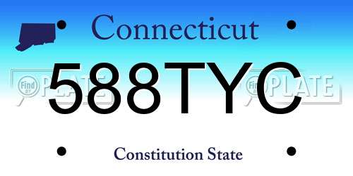 588TYC Connecticut License Plate
