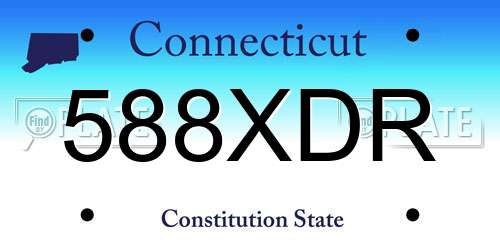 588XDR Connecticut License Plate