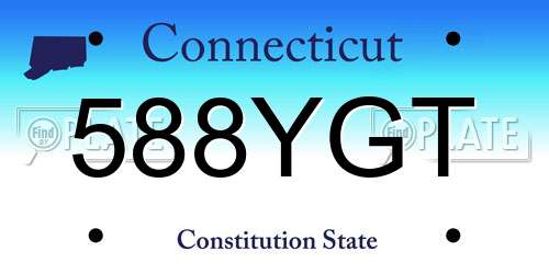 588YGT Connecticut License Plate