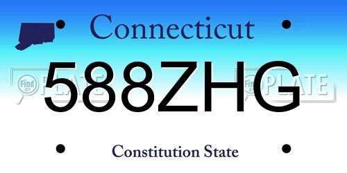 588ZHG Connecticut License Plate