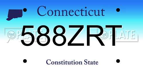 588ZRT Connecticut License Plate