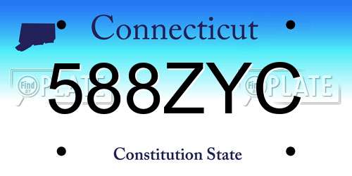 588ZYC Connecticut License Plate