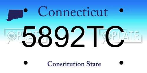 5892TC Connecticut License Plate