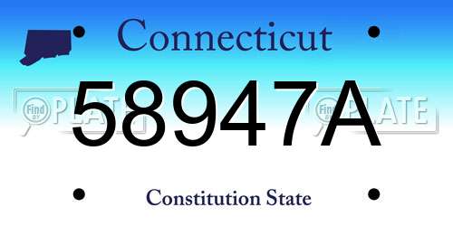 58947A Connecticut License Plate