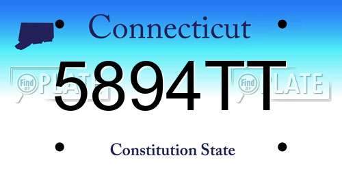 5894TT Connecticut License Plate