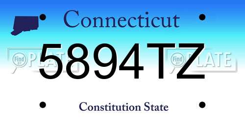5894TZ Connecticut License Plate