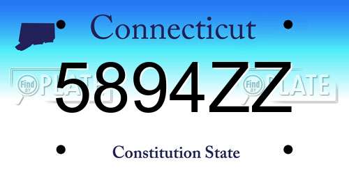 5894ZZ Connecticut License Plate