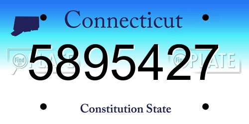 5895427 Connecticut License Plate