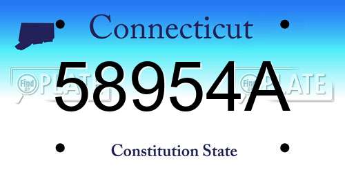 58954A Connecticut License Plate