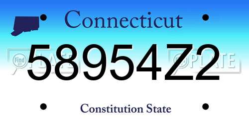 58954Z2 Connecticut License Plate