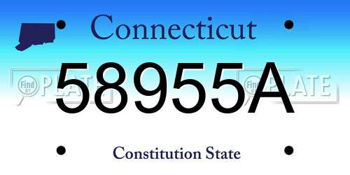 58955A Connecticut License Plate
