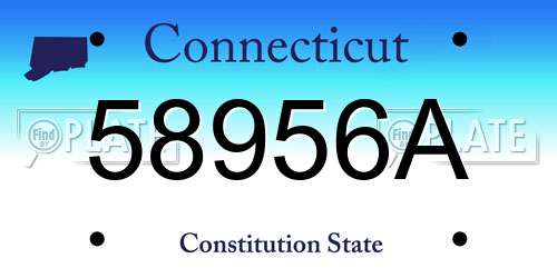 58956A Connecticut License Plate