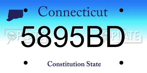 5895BD Connecticut License Plate