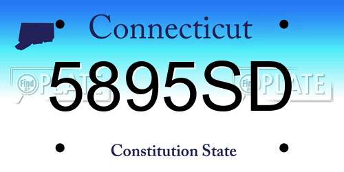 5895SD Connecticut License Plate