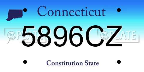 5896CZ Connecticut License Plate
