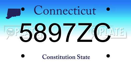 5897ZC Connecticut License Plate