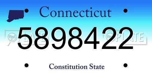 5898422 Connecticut License Plate