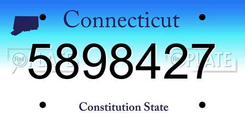 5898427 Connecticut License Plate