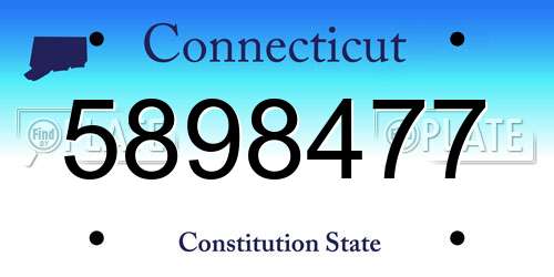 5898477 Connecticut License Plate