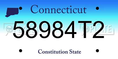 58984T2 Connecticut License Plate