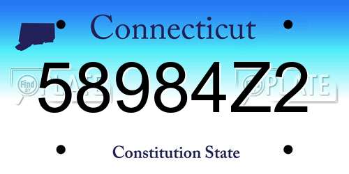 58984Z2 Connecticut License Plate