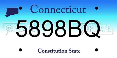 5898BQ Connecticut License Plate