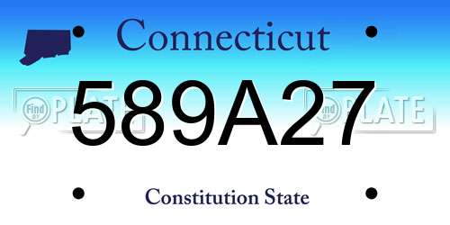 589A27 Connecticut License Plate