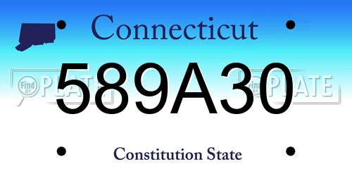 589A30 Connecticut License Plate