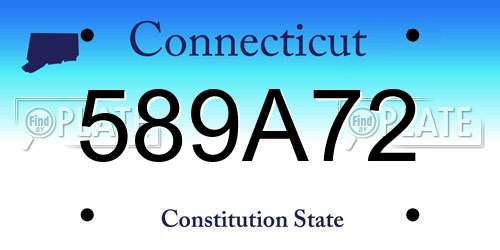 589A72 Connecticut License Plate