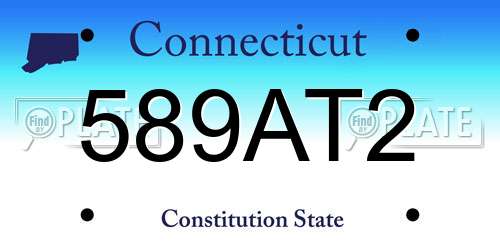 589AT2 Connecticut License Plate
