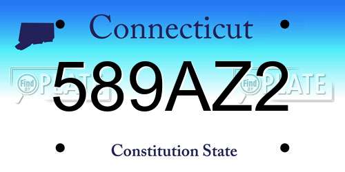 589AZ2 Connecticut License Plate