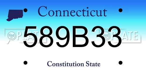 589B33 Connecticut License Plate