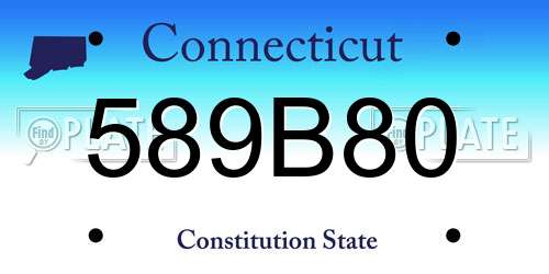 589B80 Connecticut License Plate