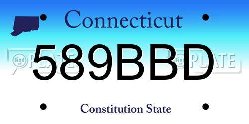 589BBD Connecticut License Plate
