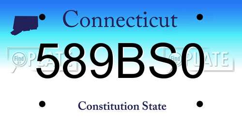 589BS0 Connecticut License Plate