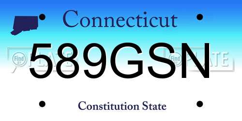 589GSN Connecticut License Plate
